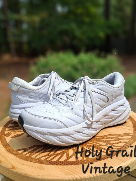 Hoka One One Shoes - Hoka One One Women's Bondi SR White Leather Slip Resistant Sneakers Sz 8 READ
